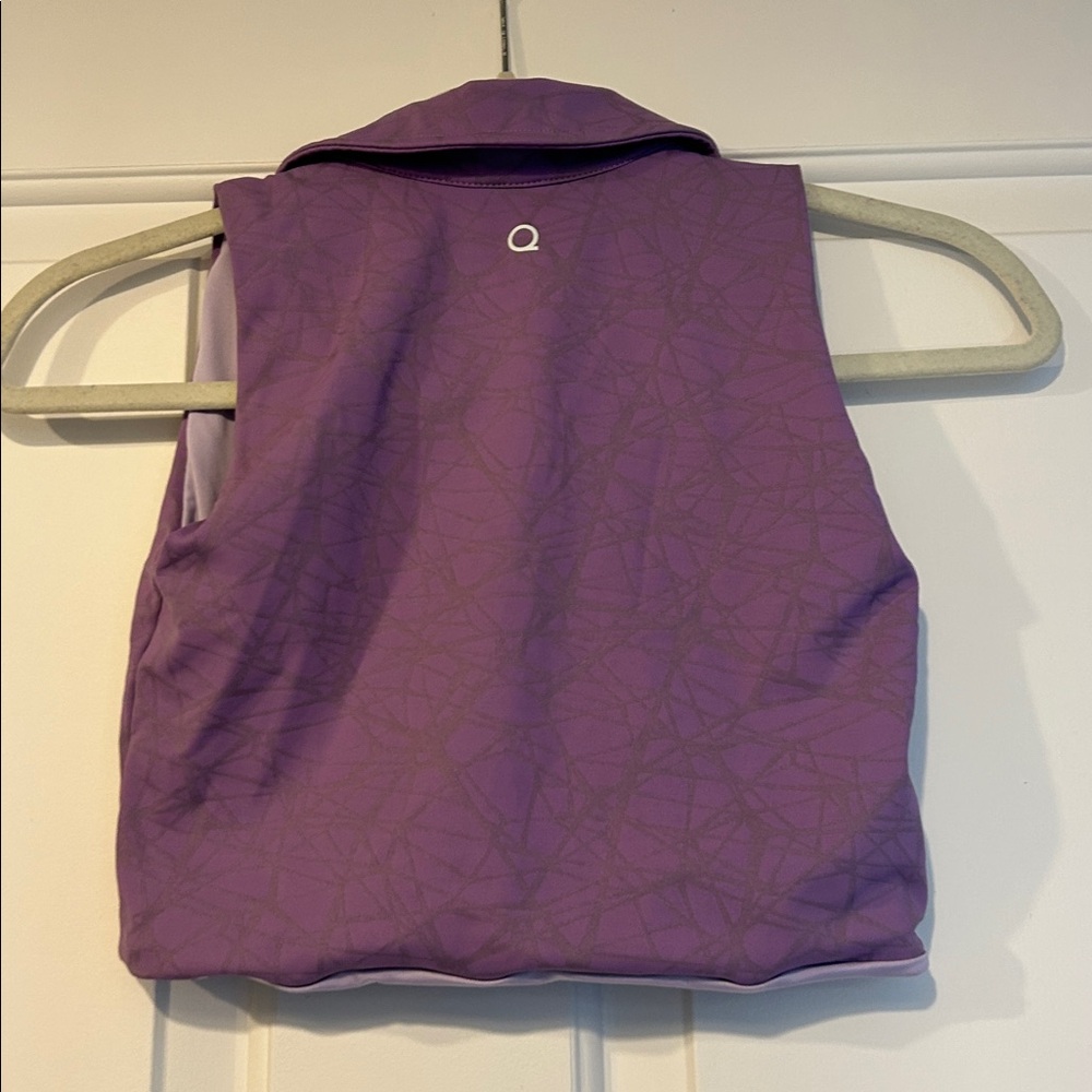 Purple Women's Collared Sports Bra Crop Top - Picture 4 of 4